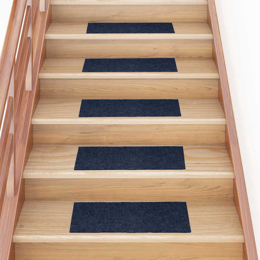 Tappetini per scale autoadesivi 30 pz 60x25 cm blu navy rettangolari