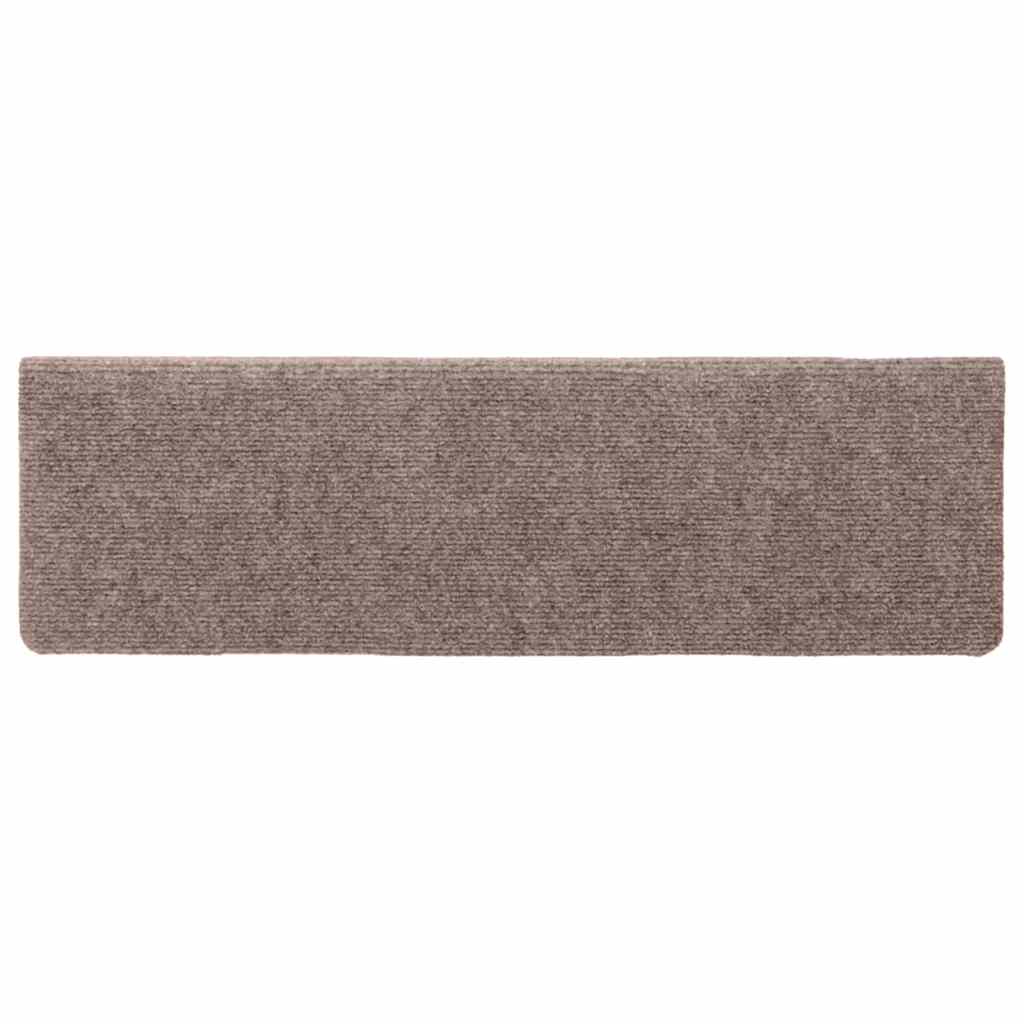 Tappetini per scale autoadesivi 20 pz 65x21x4 cm Crema Bordo rettangolare