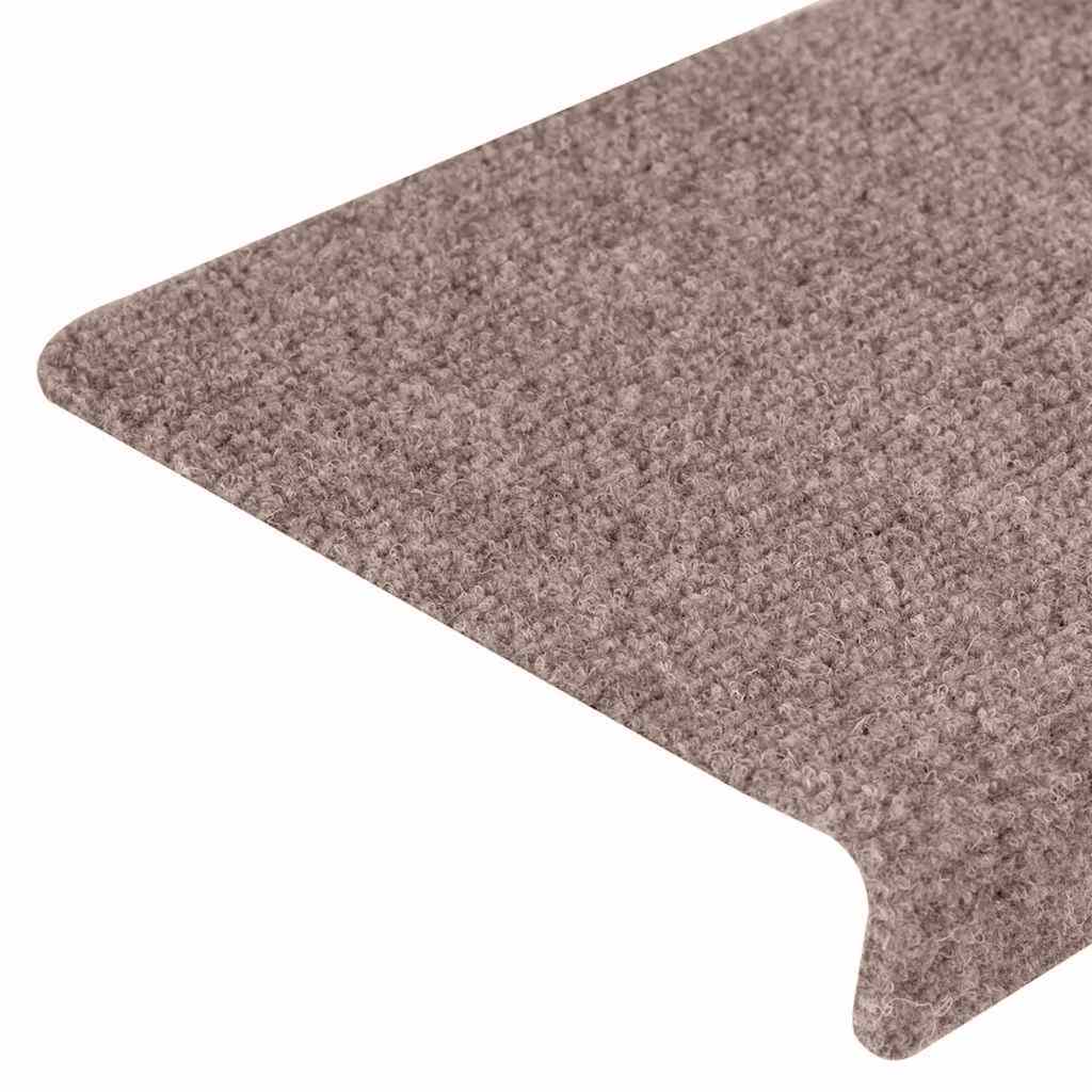 Tappetini per scale autoadesivi 20 pz 65x21x4 cm Crema Bordo rettangolare