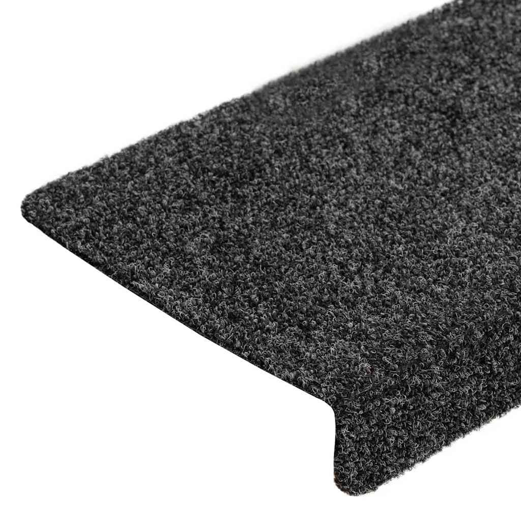 Tappetini per scale autoadesivi 20 pz 65x21x4 cm Grigio Scuro Bordo rettangolare | homemem39