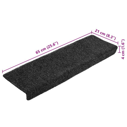 Tappetini per scale autoadesivi 20 pz 65x21x4 cm Grigio Scuro Bordo rettangolare | homemem39