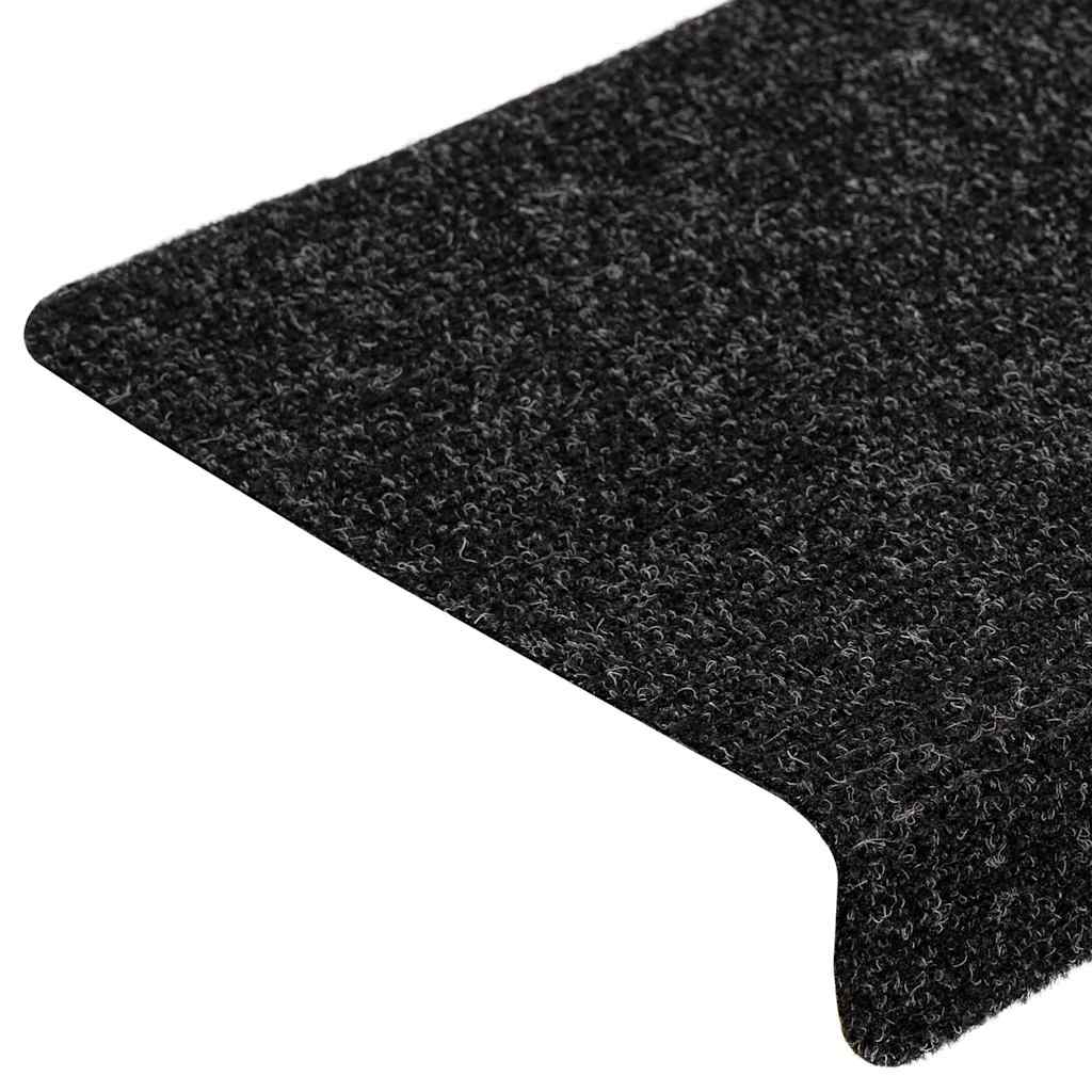 Tappetini per scale autoadesivi 20 pz 65x21x4 cm neri bordo rettangolare | homemem39