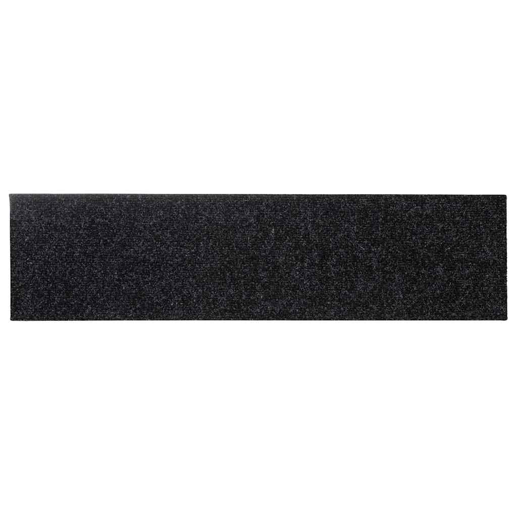 Tappetini per scale autoadesivi 30 pz 76x20 cm neri rettangolari | homemem39