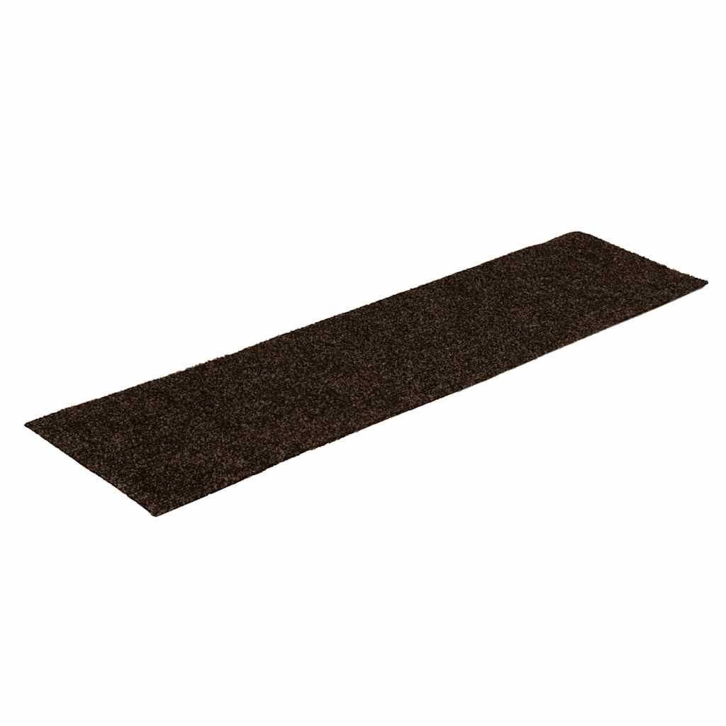 Tappetini per scale autoadesivi 30 pz 76x20 cm marrone rettangolari | homemem39