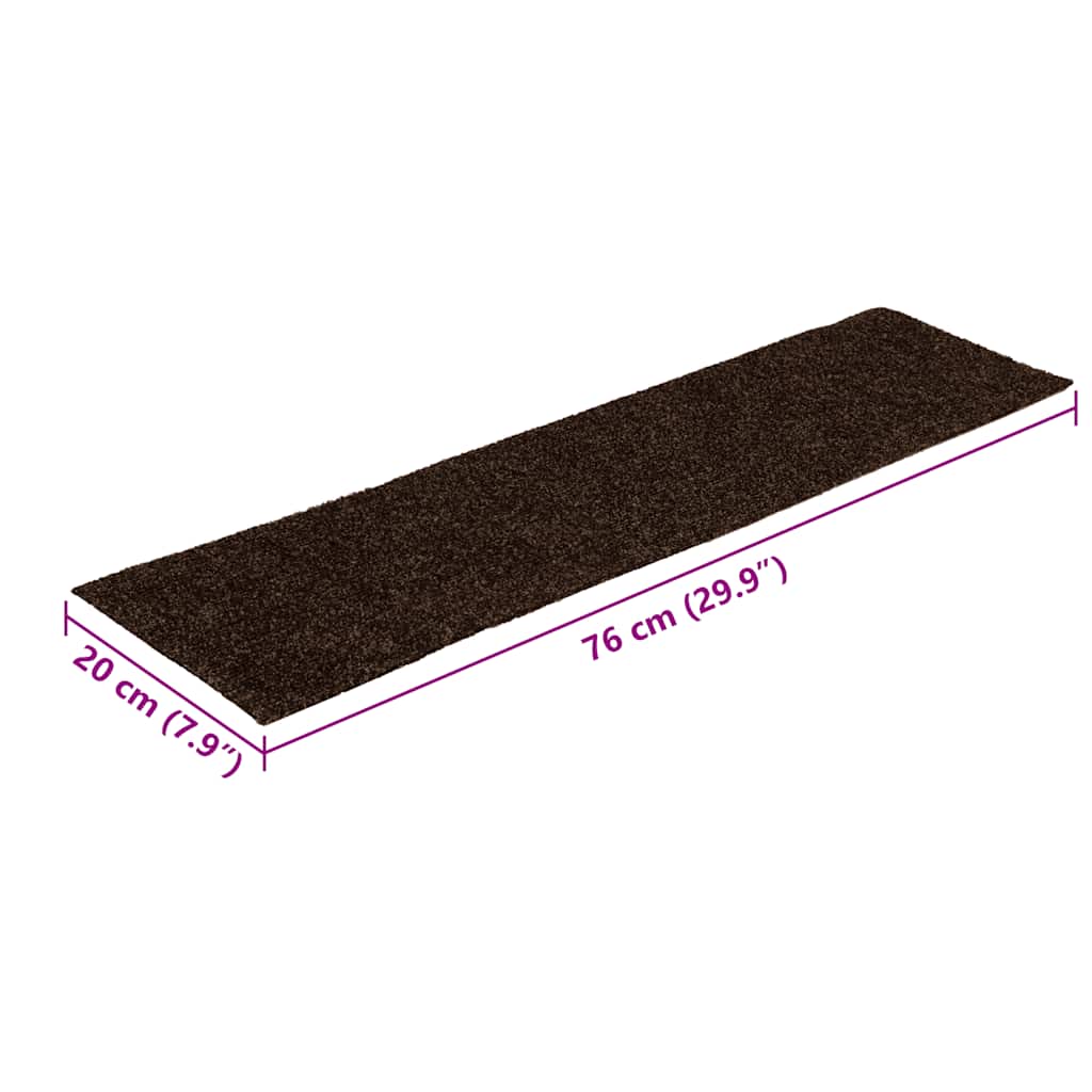 Tappetini per scale autoadesivi 30 pz 76x20 cm marrone rettangolari | homemem39