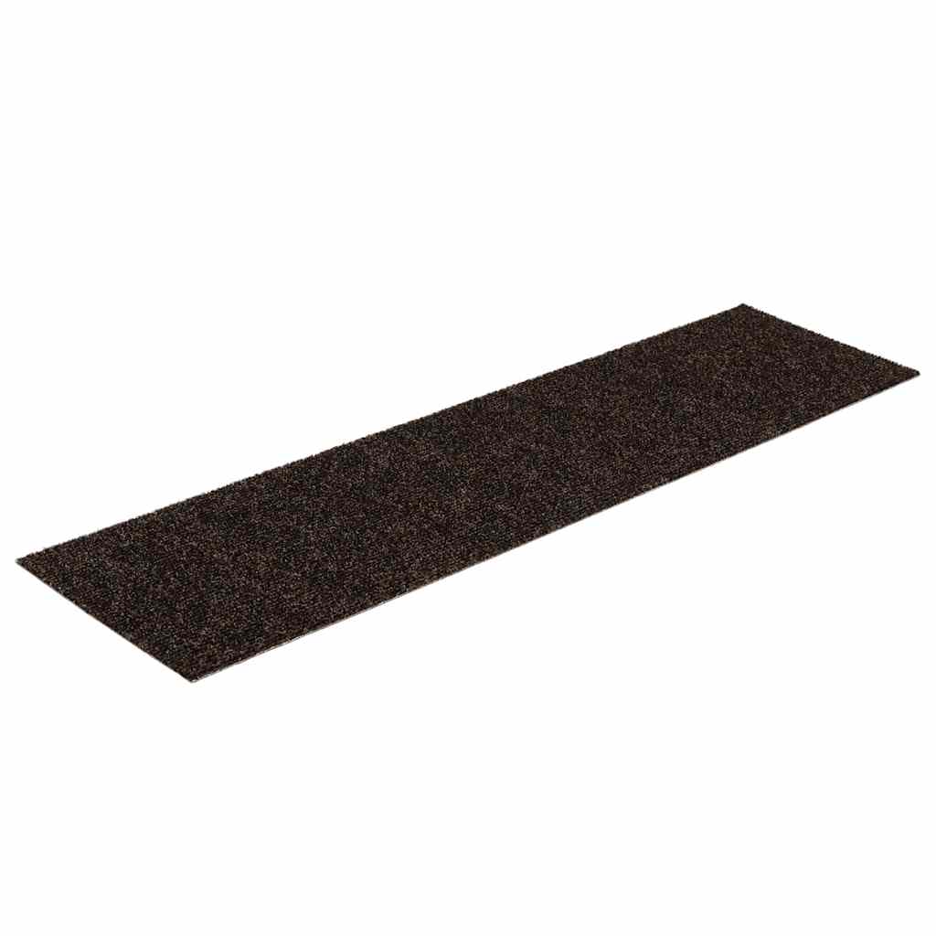 Tappetini per scale autoadesivi 30 pz 76x20 cm marrone scuro rettangolari | homemem39