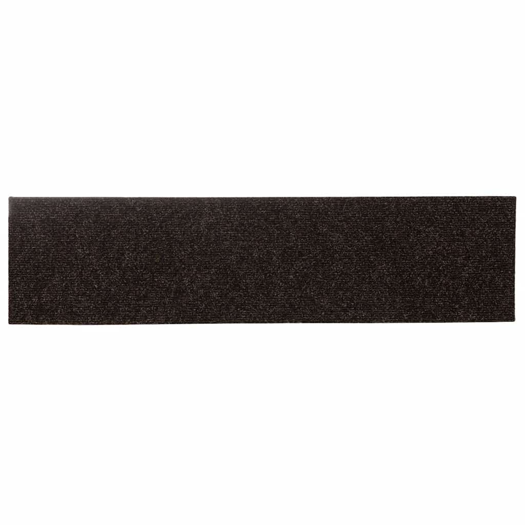 Tappetini per scale autoadesivi 30 pz 76x20 cm marrone scuro rettangolari | homemem39