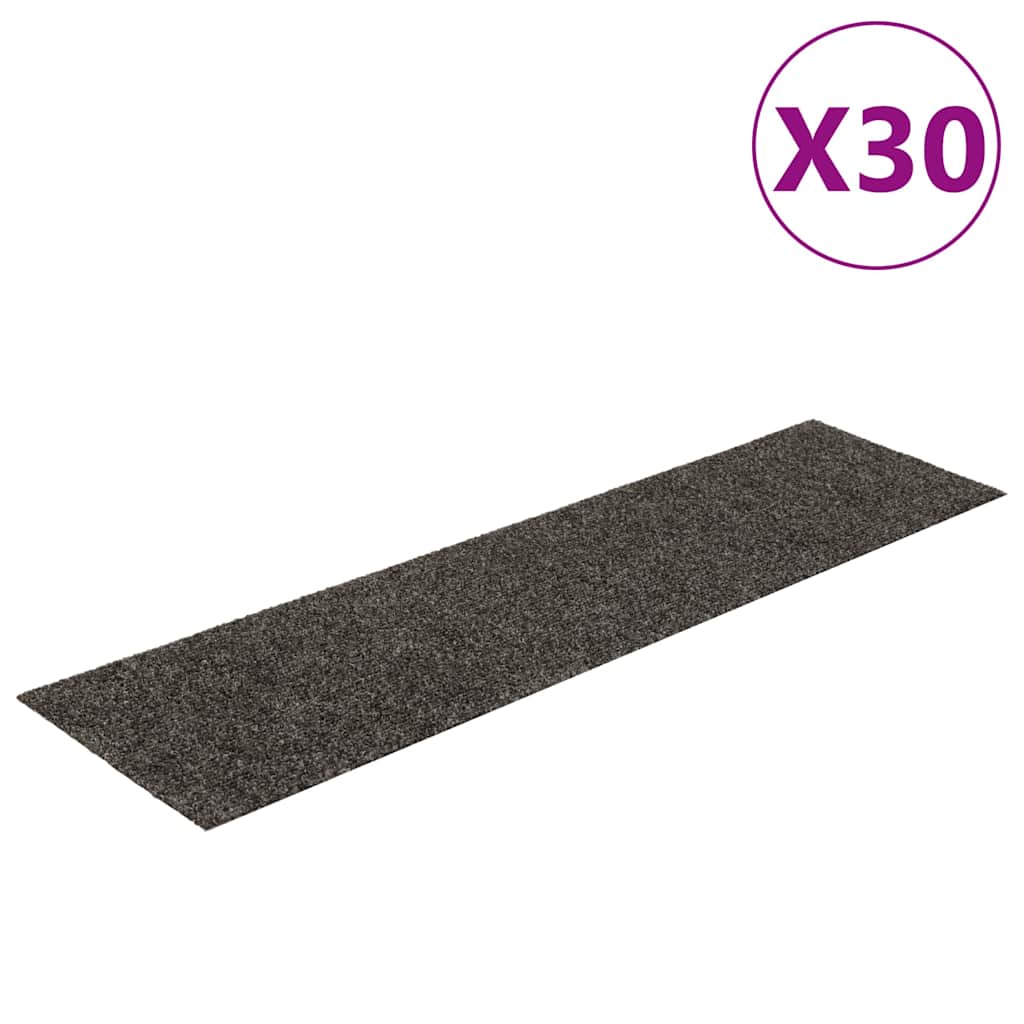 Tappetini per scale autoadesivi 30 pz 76x20 cm antracite rettangolari | homemem39