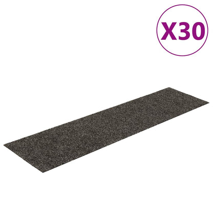 Tappetini per scale autoadesivi 30 pz 76x20 cm antracite rettangolari | homemem39