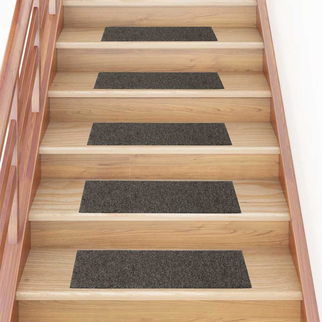 Tappetini per scale autoadesivi 30 pz 76x20 cm antracite rettangolari | homemem39