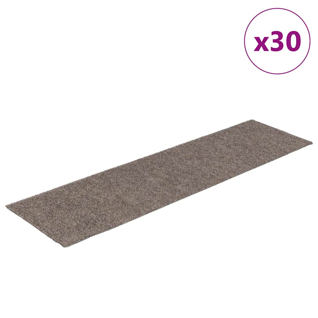 Tappetini per scale autoadesivi 30 pz 76x20 cm Beige Rettangolari | homemem39