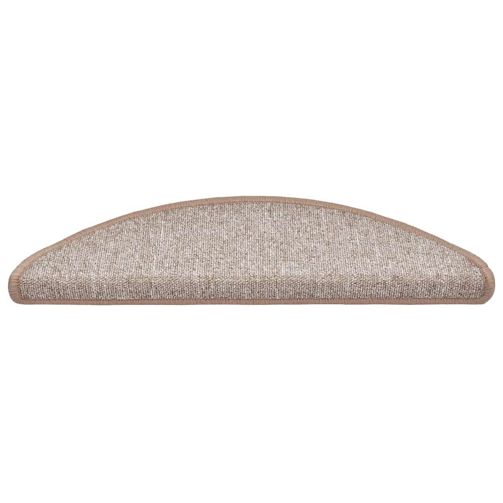 Tappetini per scale 30 pz 56x17x3 cm Marrone chiaro Semicircolari