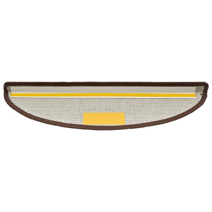 Tappetini per scale 30 pz 56x17x3 cm Marrone caffè Semicircolari | homemem39
