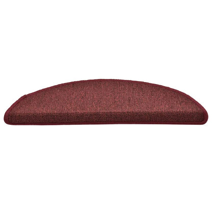 Tappetini per scale 30 pz 56x17x3 cm Bordeaux semicircolari