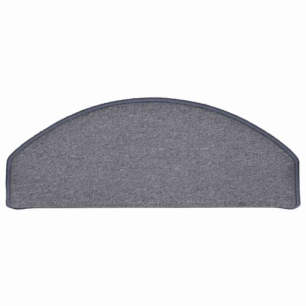 Tappetini per scale 30 pz 65x24x4 cm Grigio chiaro e blu Semicircolari Grandi | homemem39
