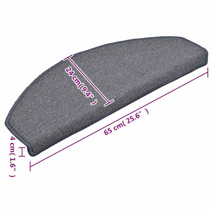 Tappetini per scale 30 pz 65x24x4 cm Grigio chiaro e blu Semicircolari Grandi | homemem39