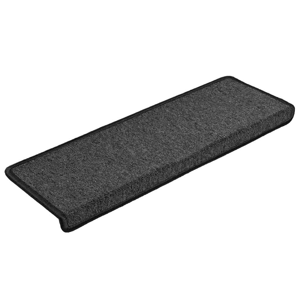 Tappetini per scale 30 pz 65x21x4 cm Antracite Bordo rettangolare | homemem39