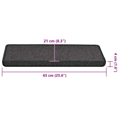 Tappetini per scale 30 pz 65x21x4 cm Antracite Bordo rettangolare | homemem39
