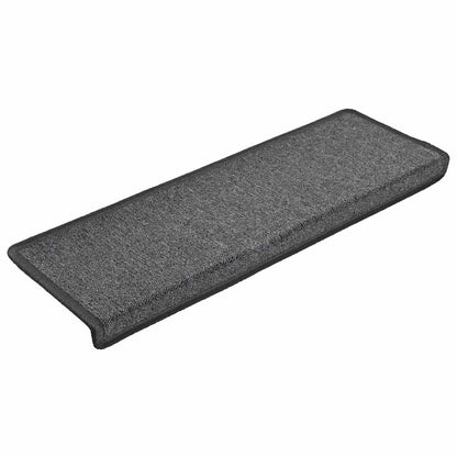 Tappetini per scale 30 pz 65x21x4 cm Grigio scuro Bordo rettangolare | homemem39