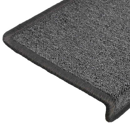 Tappetini per scale 30 pz 65x21x4 cm Grigio scuro Bordo rettangolare | homemem39