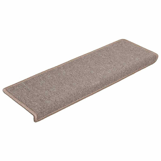 Tappetini per scale 30 pz 65x21x4 cm Marrone chiaro Bordo rettangolare