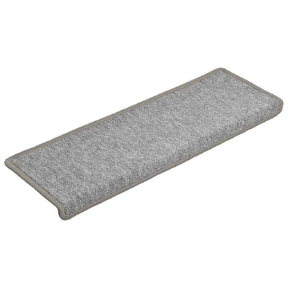 Tappetini per scale 30 pz 65x21x4 cm Grigio chiaro Bordo rettangolare