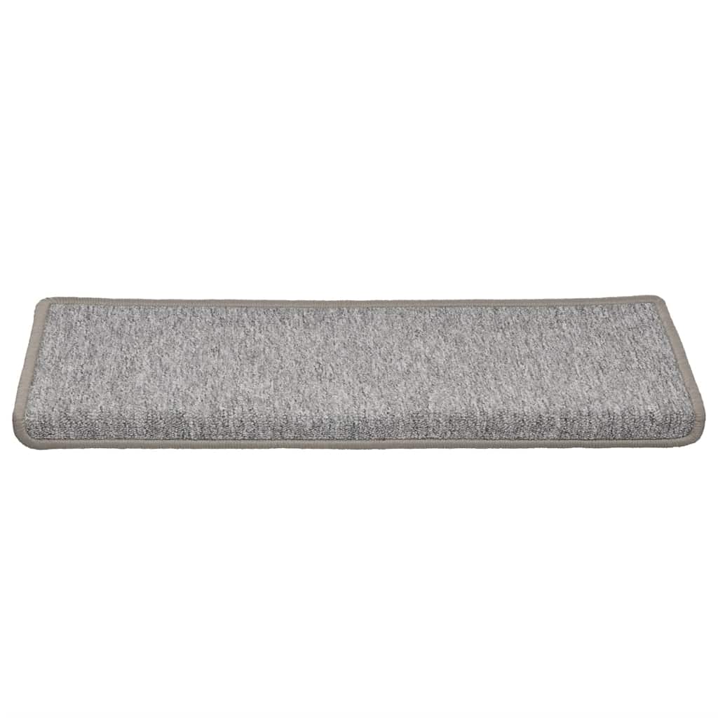 Tappetini per scale 30 pz 65x21x4 cm Grigio chiaro Bordo rettangolare | homemem39