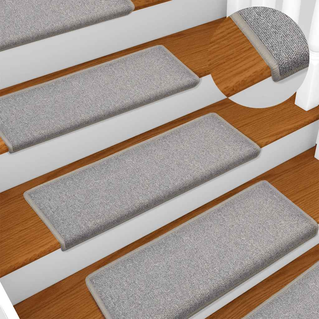 Tappetini per scale 30 pz 65x21x4 cm Grigio chiaro Bordo rettangolare | homemem39