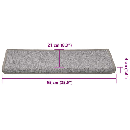 Tappetini per scale 30 pz 65x21x4 cm Grigio chiaro Bordo rettangolare | homemem39