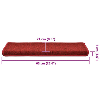 Tappetini per scale 30 pz 65x21x4 cm Rossi rettangolare | homemem39