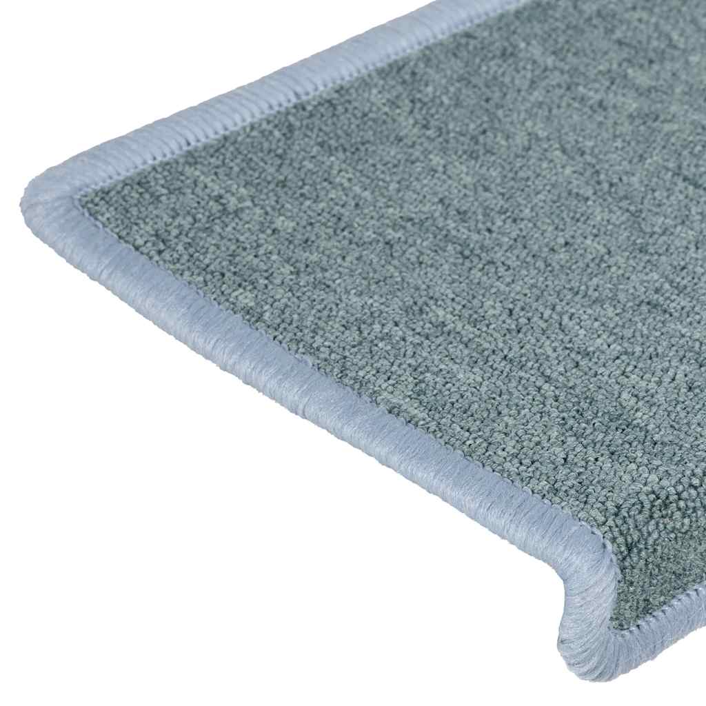Tappetini per scale 30 pz 65x21x4 cm Blu mare con bordo rettangolare | homemem39
