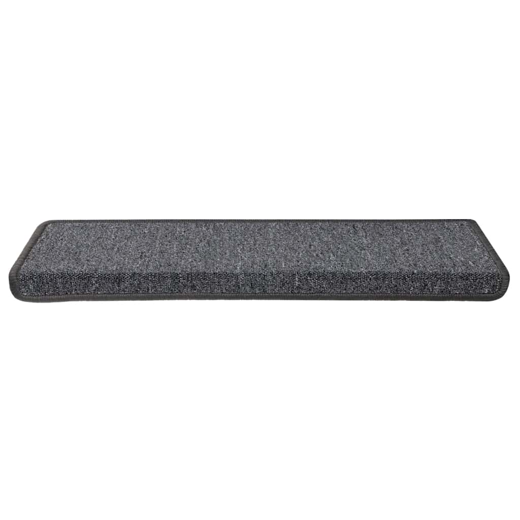 Tappetini per scale 30 pz 65x21x4 cm Grigio scuro Bordo rettangolare | homemem39