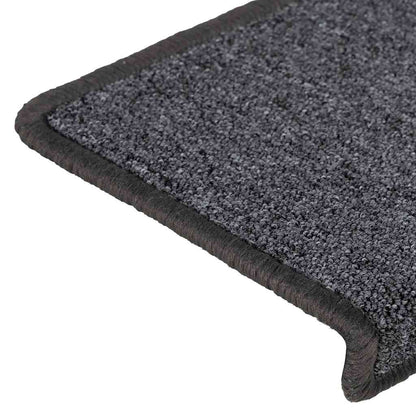Tappetini per scale 30 pz 65x21x4 cm Grigio scuro Bordo rettangolare | homemem39