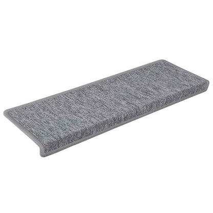 Tappetini per scale 30 pz 65x21x4 cm Grigio chiaro Bordo rettangolare