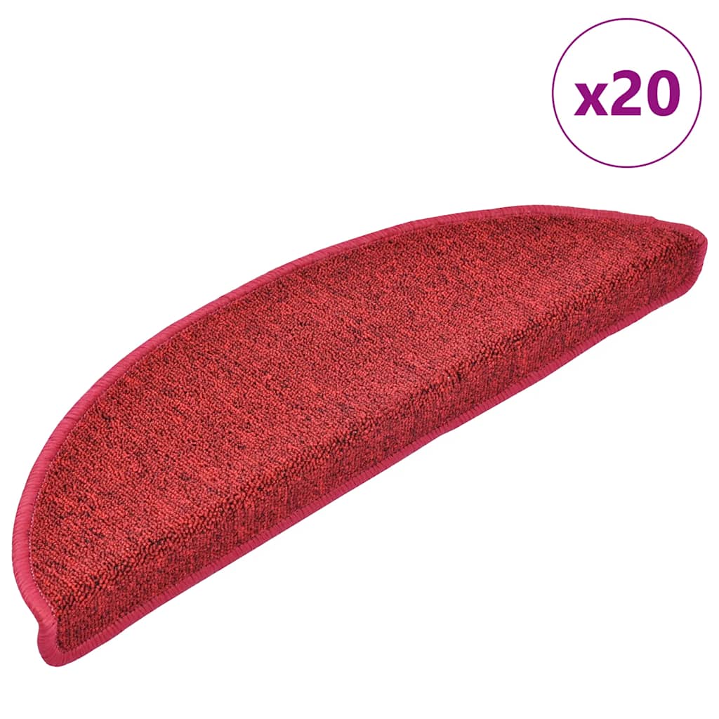 Tappetini per scale 20 pz 56x17x3 cm Rossi semicircolari | homemem39
