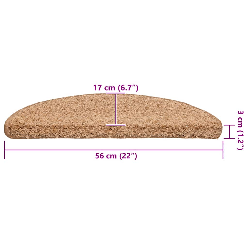Tappetini per scale 30 pz 56x17x3 cm Beige Semicircolari | homemem39