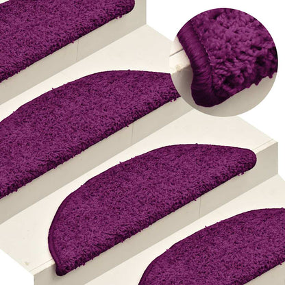 Tappetini per scale 30 pz 56x17x3 cm rosa semicircolari