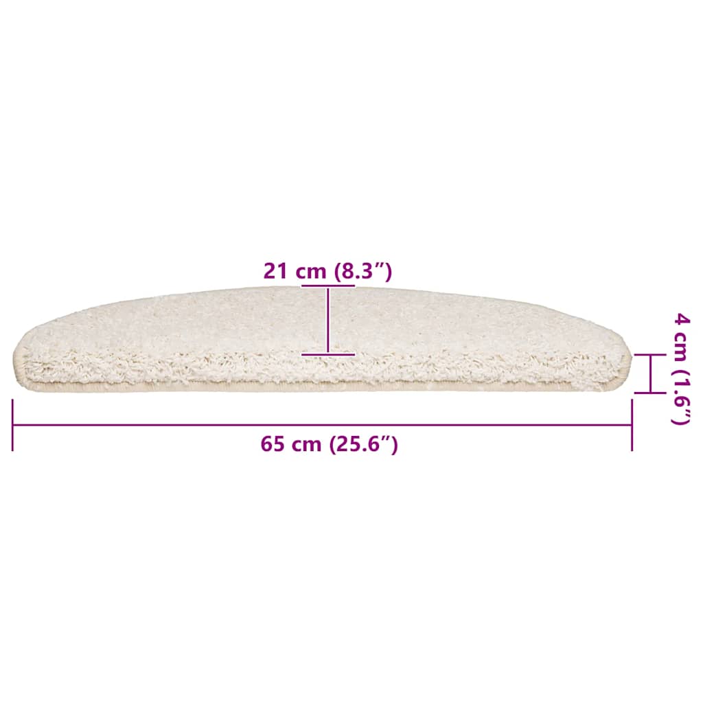 Tappetini per scale 30 pz 65x21x4 cm Bianco Semicircolari Grandi