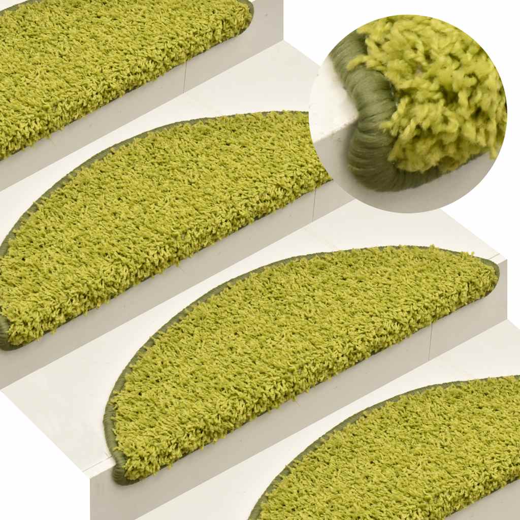Tappetini per scale 30 pz 65x21x4 cm Verde Semicircolari Grandi | homemem39
