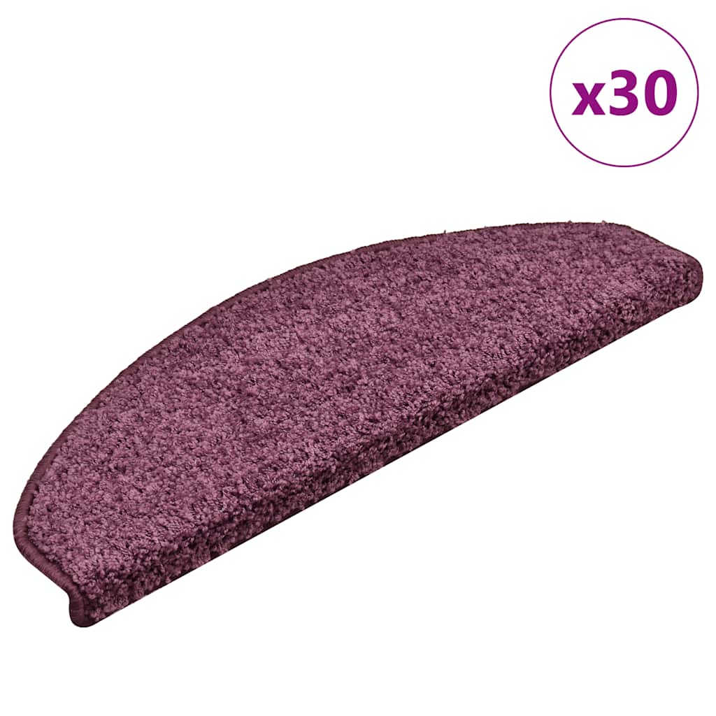 Tappetini per scale 30 pz 65x21x4 cm Viola scuro Semicircolari Grandi | homemem39