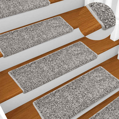 Tappetini per scale 30 pz 65x21x4 cm Grigio Bordo rettangolare | homemem39