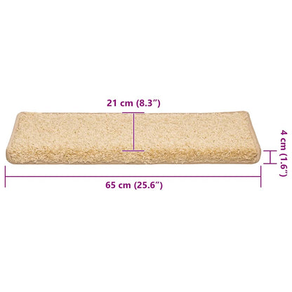 Tappetini per scale 30 pz 65x21x4 cm Crema Bordo rettangolare | homemem39