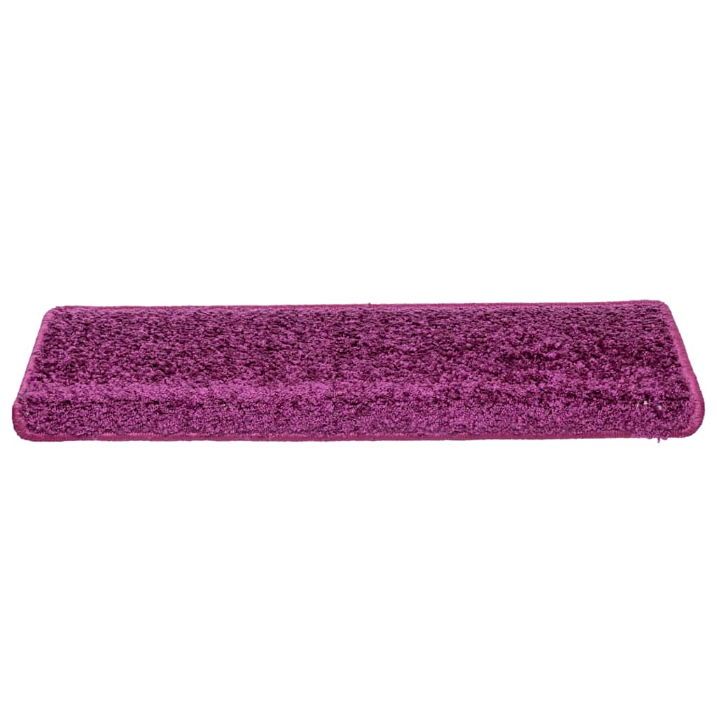 Tappetini per scale 30 pz 65x21x4 cm Viola Bordo rettangolare