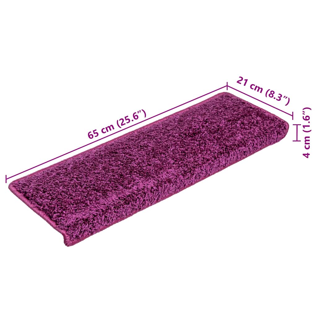 Tappetini per scale 30 pz 65x21x4 cm Viola Bordo rettangolare | homemem39