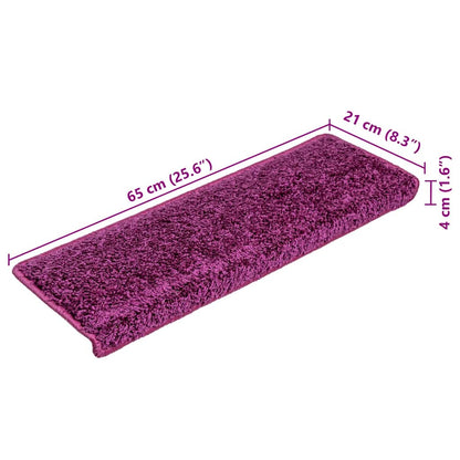 Tappetini per scale 30 pz 65x21x4 cm Viola Bordo rettangolare | homemem39