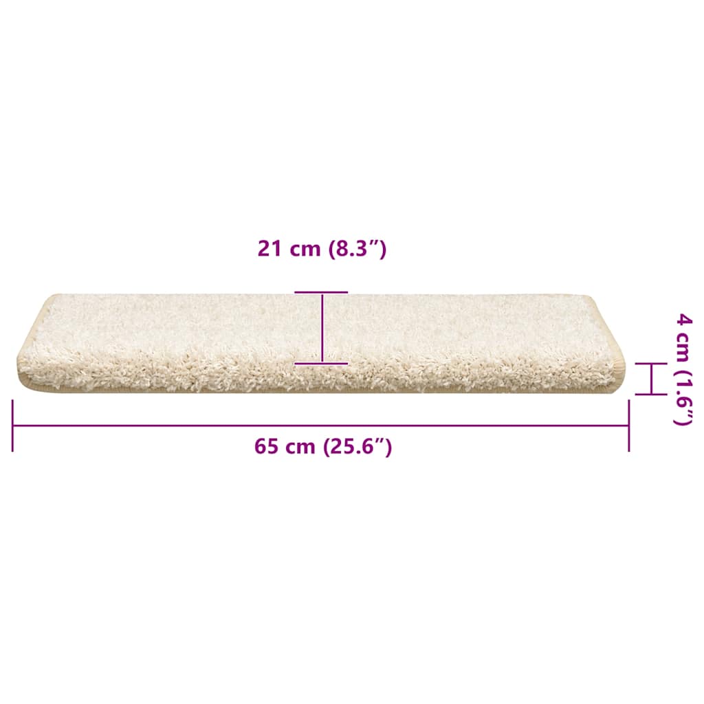 Tappetini per scale 30 pz 65x21x4 cm bianchi con bordo rettangolare | homemem39