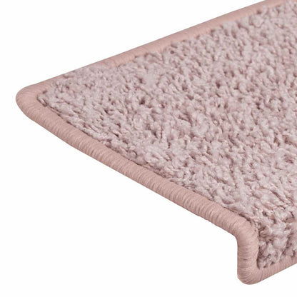 Tappetini per scale 30 pz 65x21x4 cm Bianco e Rosa Bordo rettangolare