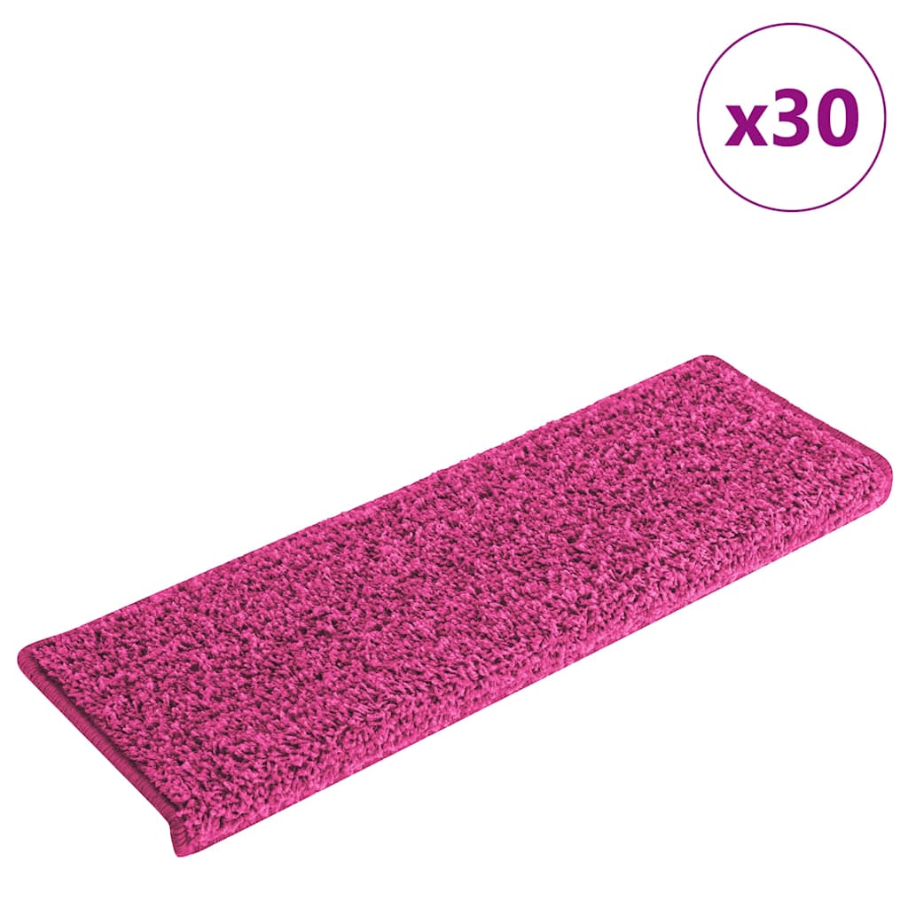 Tappetini per scale 30 pz 65x21x4 cm Rosa Bordo rettangolare | homemem39