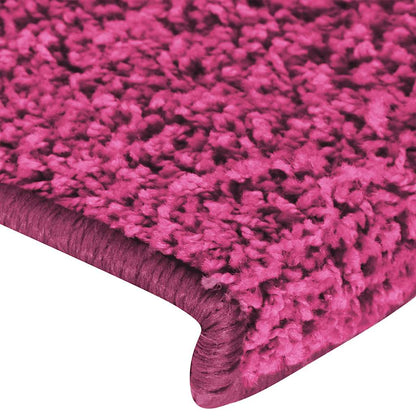 Tappetini per scale 30 pz 65x21x4 cm Rosa Bordo rettangolare | homemem39
