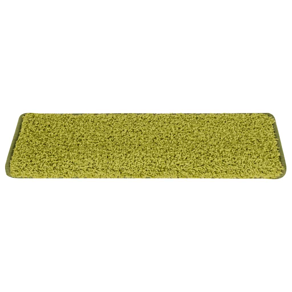 Tappetini per scale 30 pz 65x21x4 cm Verde Bordo rettangolare | homemem39